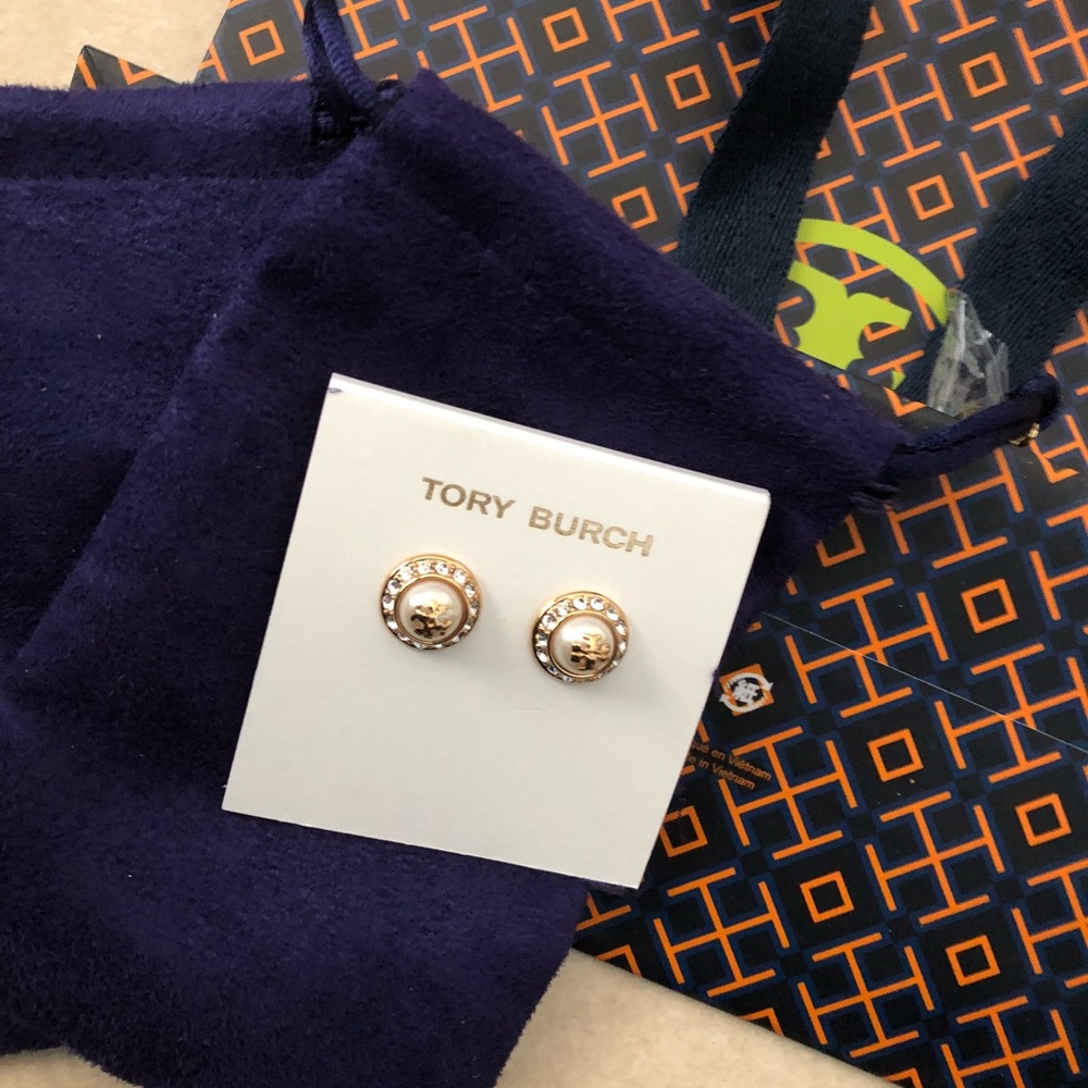 Tory Burch gold with pearl earrings